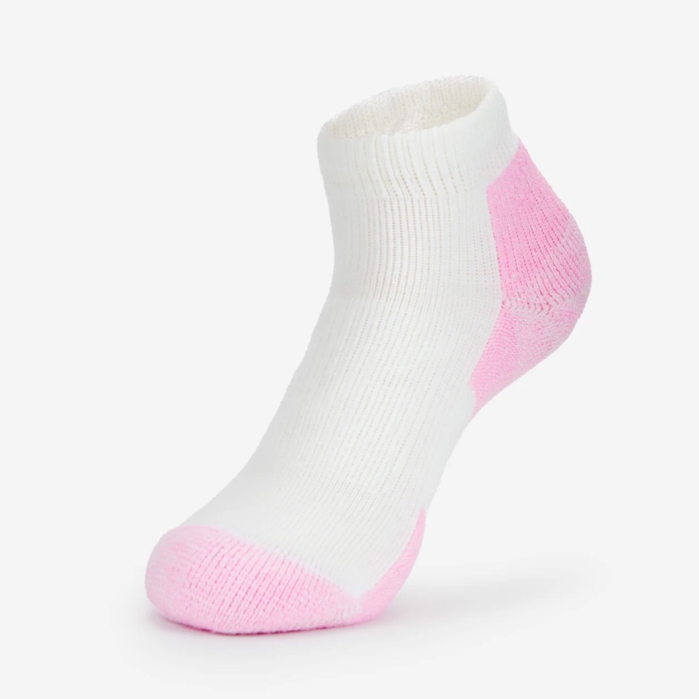 Thorlos Distance Walking Maximum Cushion Socks Pink White Women’s 7-9 NWT
